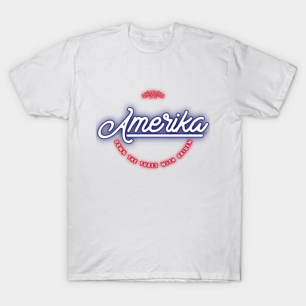 Amerika monogram  - Down the Tubes With Obiden Crest T-Shirt by LeftBrainExpress